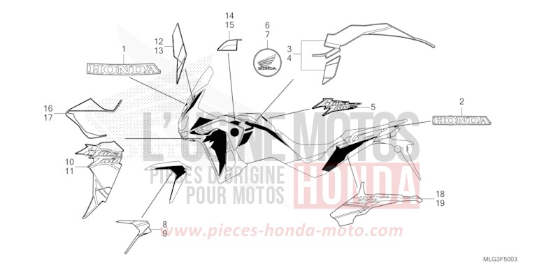 MARKE/STREIFEN (4) von Africa Twin DCT PEARL GLARE WHITE (NHB53H) von 2022